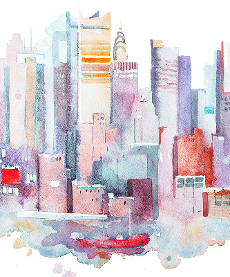 Blackout roller blind colorful city pattern