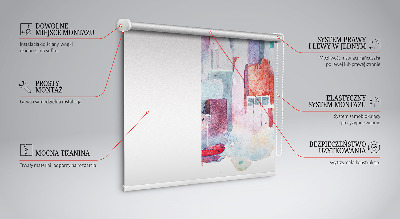 Blackout roller blind colorful city pattern