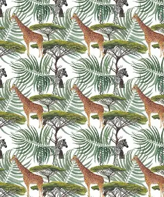 Blackout window roller blind animals and trees pattern