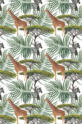 Blackout window roller blind animals and trees pattern