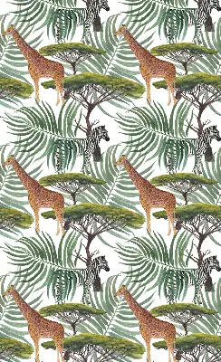Blackout window roller blind animals and trees pattern