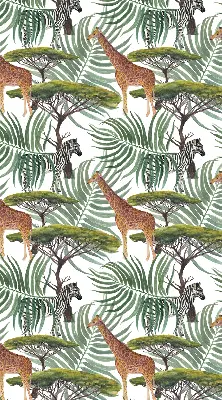 Blackout window roller blind animals and trees pattern