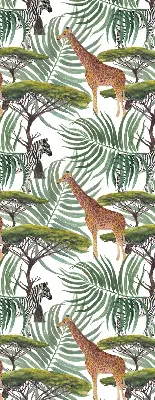 Blackout window roller blind animals and trees pattern