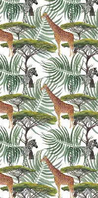 Blackout window roller blind animals and trees pattern