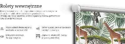 Blackout window roller blind animals and trees pattern