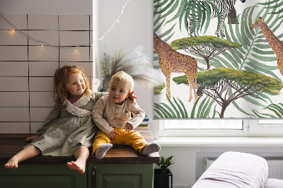 Blackout roller blind for window Animals and trees