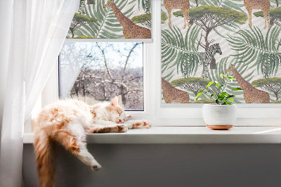 Blackout roller blind for window Animals and trees