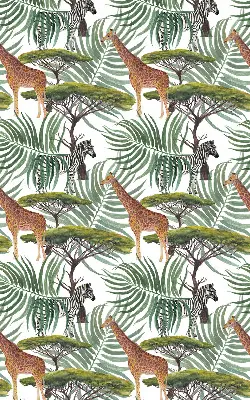Blackout window roller blind animals and trees pattern