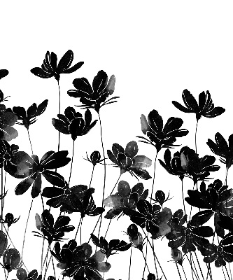 Blackout roller blind Black flowers