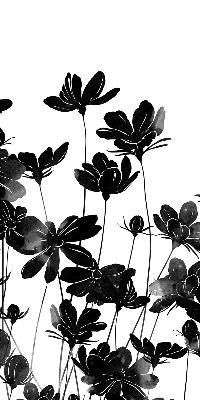 Blackout roller blind Black flowers