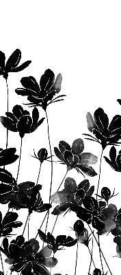 Blackout roller blind Black flowers