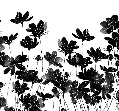 Blackout roller blind Black flowers
