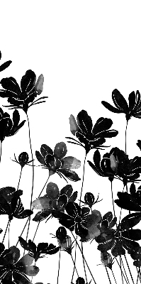 Blackout roller blind Black flowers