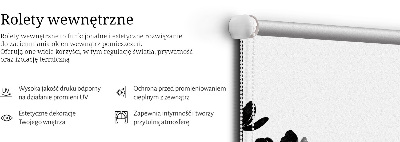 Blackout roller blind Black flowers