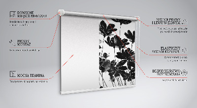 Blackout roller blind Black flowers