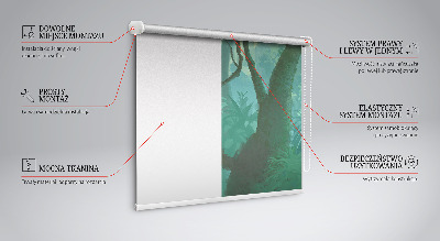 Fabric roller blind for window Trees