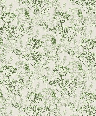 Blackout roller blind with green plants pattern