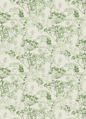 Blackout roller blind with green plants pattern
