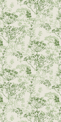 Blackout roller blind with green plants pattern