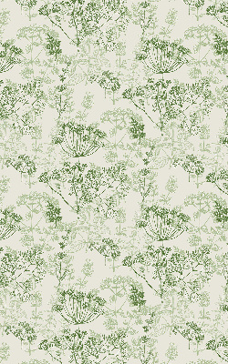 Blackout roller blind with green plants pattern