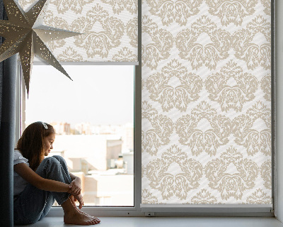 Fabric roller blind for window Beige pattern