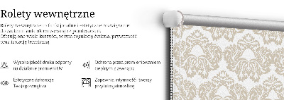 Fabric roller blind for window Beige pattern