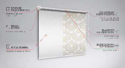 Fabric roller blind for window Beige pattern