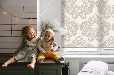Fabric roller blind for window Beige pattern