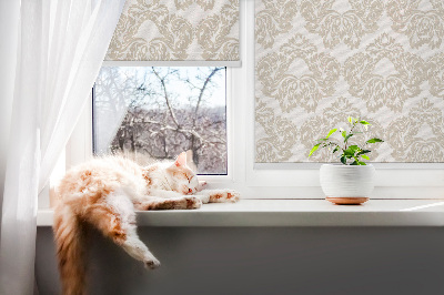 Fabric roller blind for window Beige pattern
