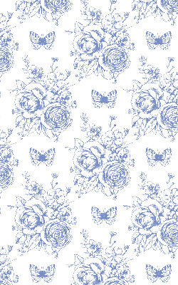 Blackout roller blind Blue flowers and butterflies
