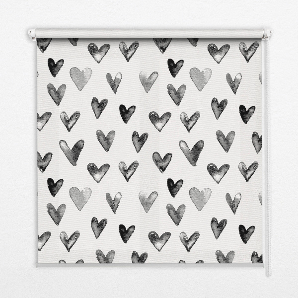 Blackout roller blind for window Black hearts