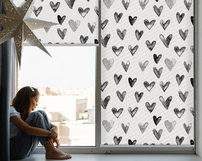 Blackout roller blind for window Black hearts