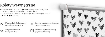 Blackout roller blind for window Black hearts
