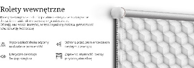 Fabric roller blind for window 3d cubes pattern