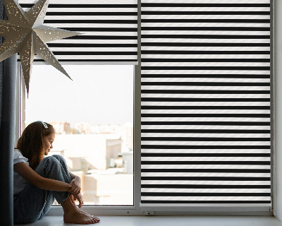 Blackout roller blind for window Black stripes