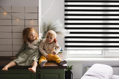 Blackout roller blind for window Black stripes