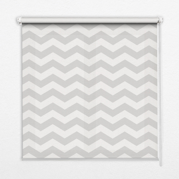 Fabric roller blind for window Gray zigzags