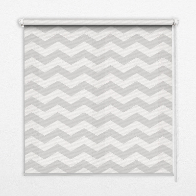 Fabric roller blind with a gray zigzag pattern