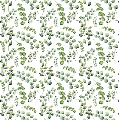 Blackout roller blind with green twigs pattern