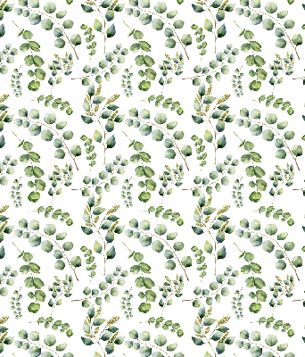 Blackout roller blind with green twigs pattern