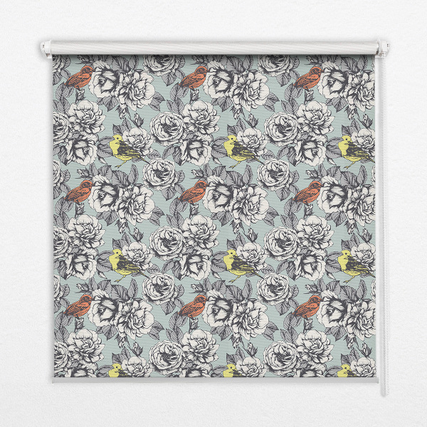Blackout roller blind for window Flowers