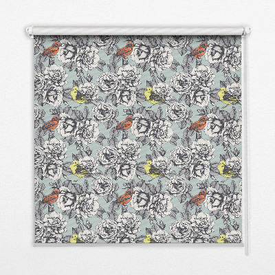 Blackout roller blind for window Flowers