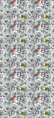 Blackout roller blind with floral pattern