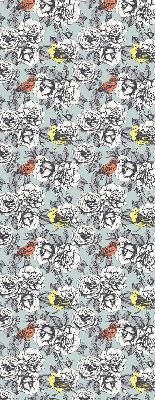 Blackout roller blind with floral pattern