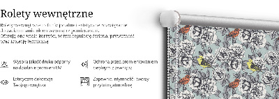 Blackout roller blind with floral pattern