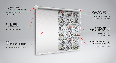 Blackout roller blind for window Flowers