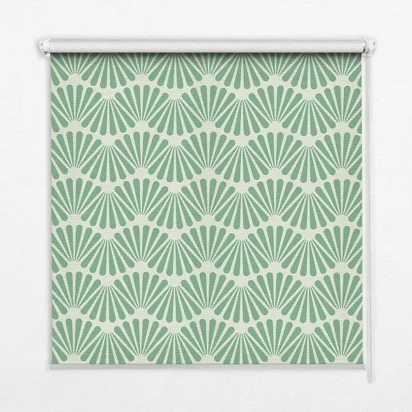 Blackout roller blind green slalom design