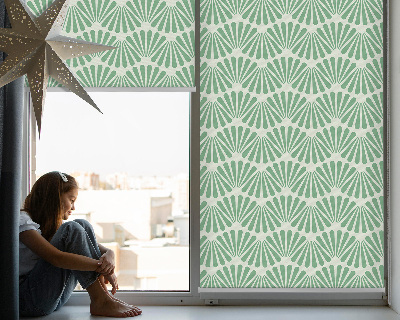 Blackout roller blind for window Green slalom