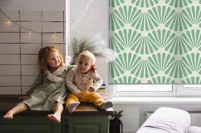 Blackout roller blind for window Green slalom