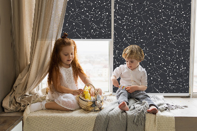 Fabric roller blind for window Constellation